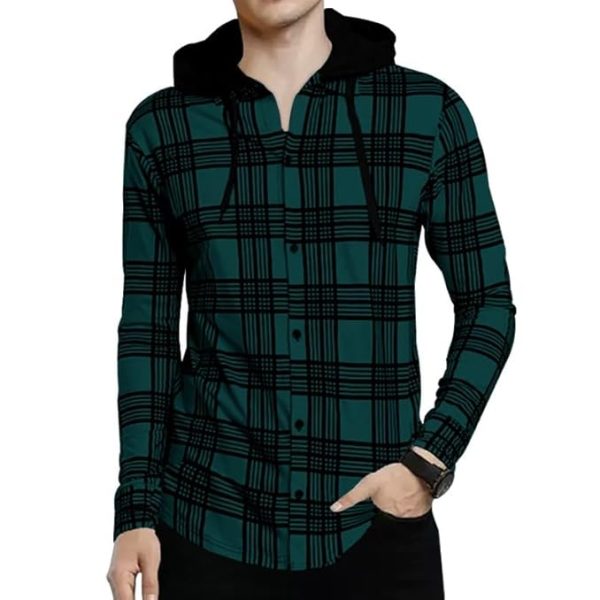 Design and Features - Regular fit with a modern silhouette.Shirt with hood for added style and protection.Full sleeves for warmth and comfort. Fabric and Quality - Made from high-quality, breathable fabrics and Soft, smooth texture for comfortable wear.Durable construction for long-lasting wear.Easy to care for: machine wash, dry, and iron.