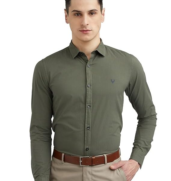 Allen Solly Men's Plain Slim Fit Shirt
