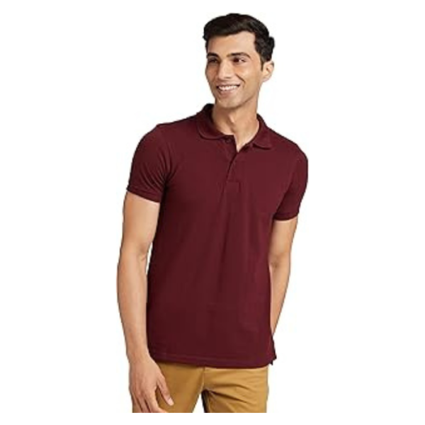 Men's Solid Cotton Rich Polo T Shirt