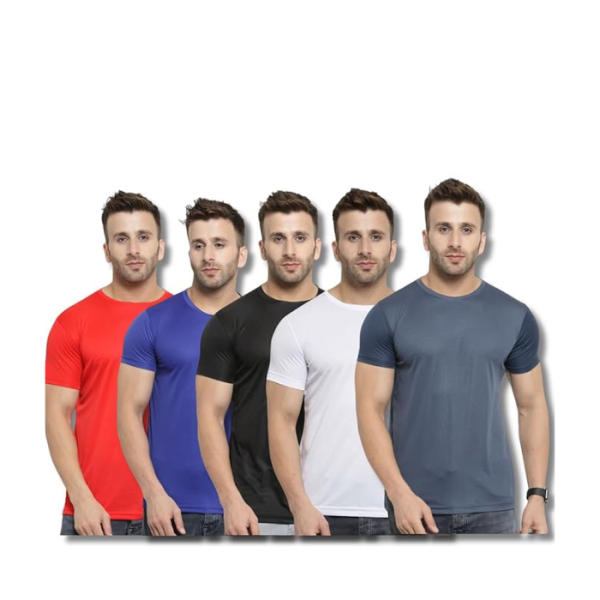 AWG ALL WEATHER GEAR (Pack of 5, Dry Fit T Shirts for Men