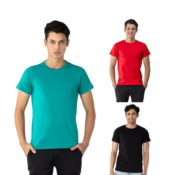 Chromozome Mens Cotton Rich Regular Fit T-Shirts (Pack of 3)