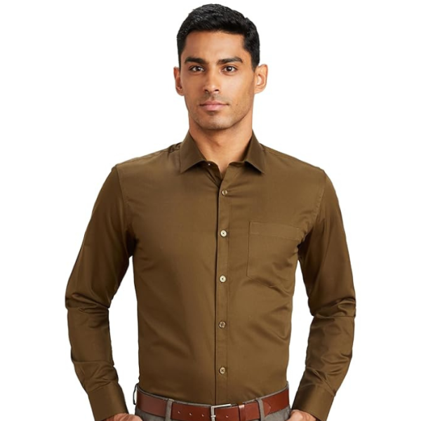 Symbol Men's Solid Cotton Formal Shirt | Plain | Full Sleeve - Regular Fit