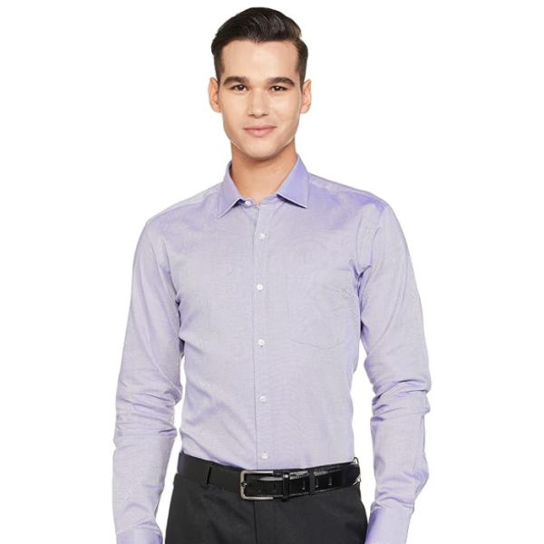 Park Avenue Men's Structure Slim Fit Shirt (PMSX17126-B4_Medium Blue