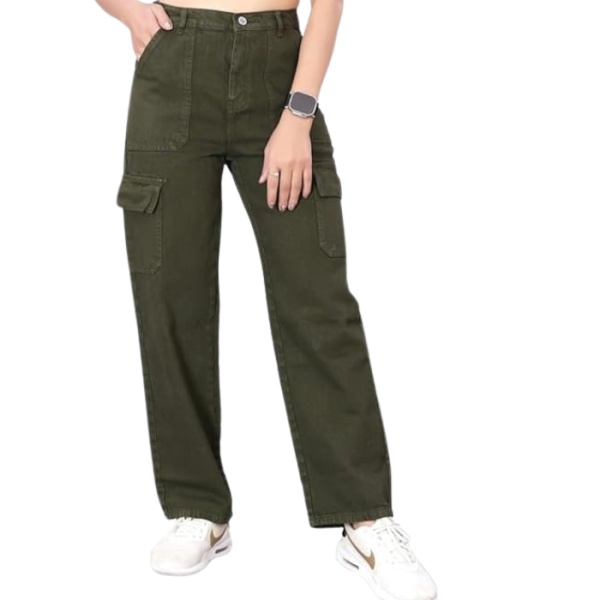 ELLITI Women's 6 Pocket Regular Fit High Rise Relaxed/Boyfriend Fit, Wide Leg, Bell Bottom, Pure Denim Ankle Length Jeans Pants