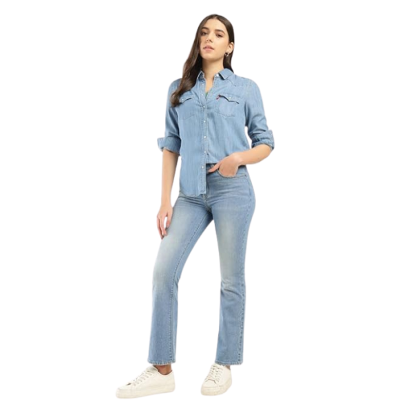 Levi's Women's High Rise 725 Slim Bootcut Fit Blue Jeans