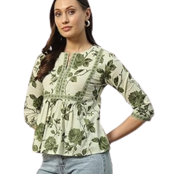 FIORRA Women's Cotton Regular Fit Top
