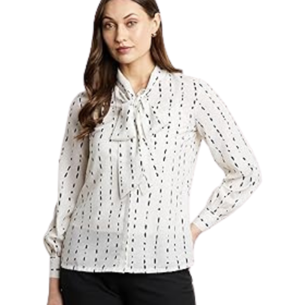 Symbol Premium Women's All Over Print Bow-Tie Top