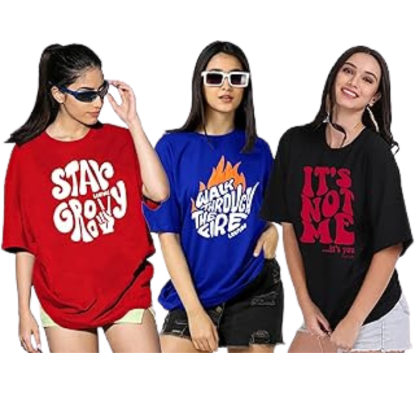 LEOTUDE Women's Cotton Regular Fit Half Sleeve Oversized Tshirt, Round Neck Longline Drop Shoulder