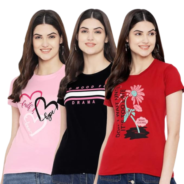 Preneum Women's Graphic Regular Fit T-Shirt