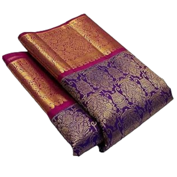 NEOPOL MT Fashion Women's Banarasi Style Pure Kanjivaram Silk Jacquard Kanchipuram Pattu Saree With Un-Stiched Blouse