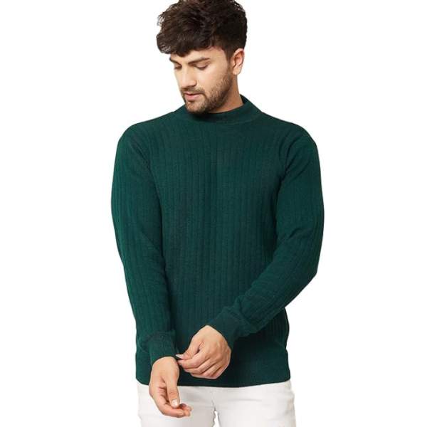 Kvetoo Men High Neck Full Sleeve Winter Woolen Sweater