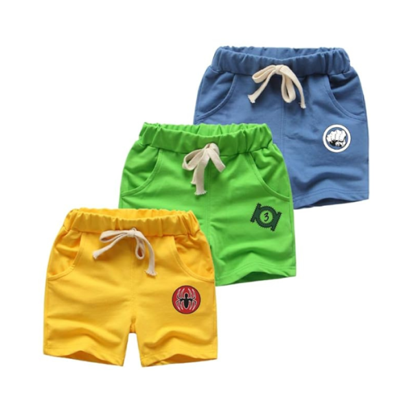 KYDA KIDS® 100% Cotton Printed Summer Shorts for Boys and Girls - Regular Fit Multicolor (Pack of 3)